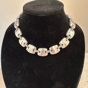 Gorgeous Vintage LAGOS Caviar Sterling Statement Necklace w/ 18K accents; 17"